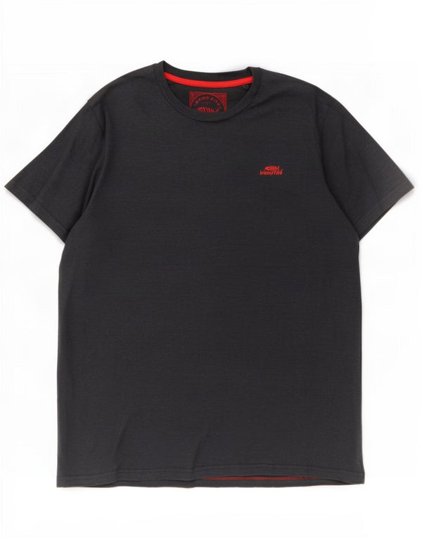 T-shirt da uomo Weird Fish Top grande in cotone blu navy