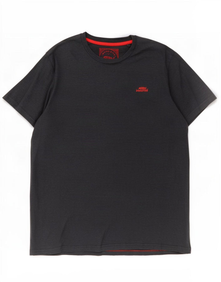 T-shirt da uomo Weird Fish Top grande in cotone blu navy