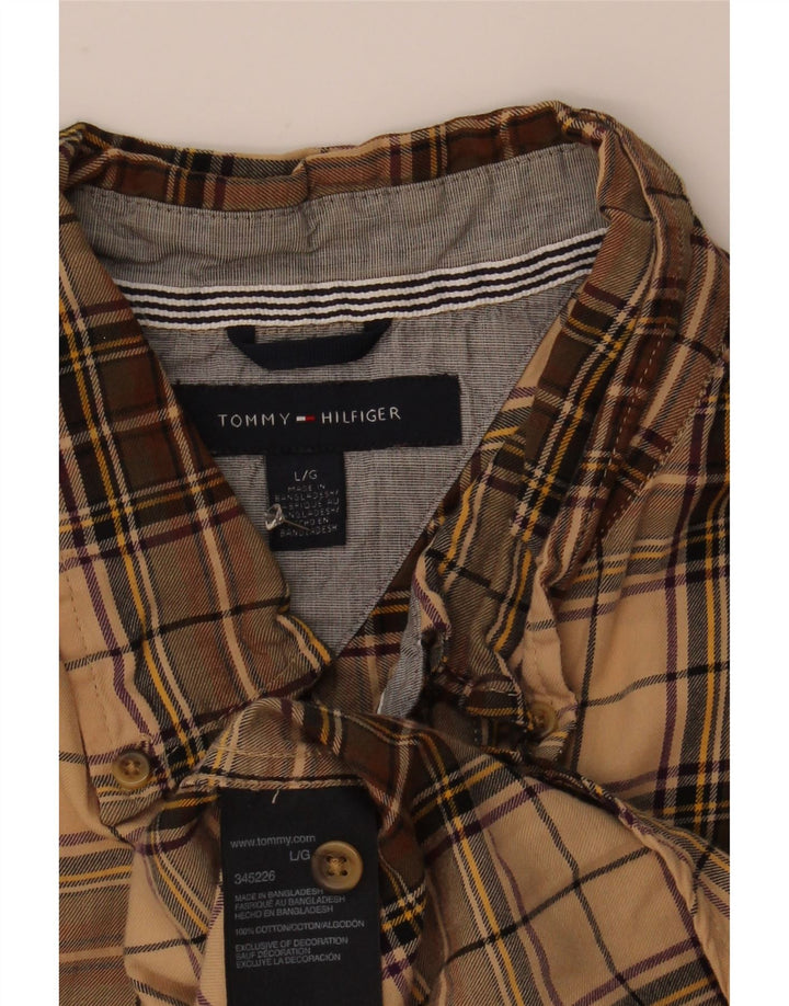 Tommy Hilfiger Uomo Camicia in flanella Grande cotone a quadri beige