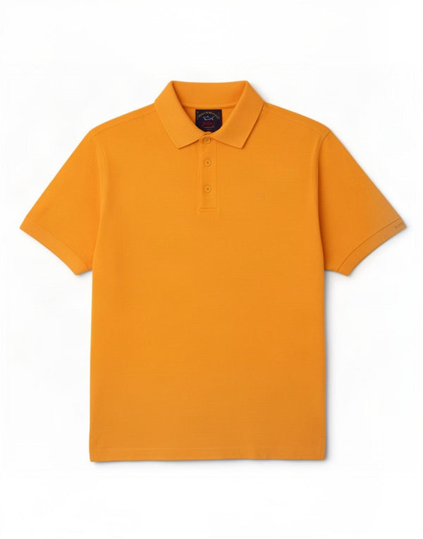 Polo da uomo Paul & Shark piccola in cotone giallo