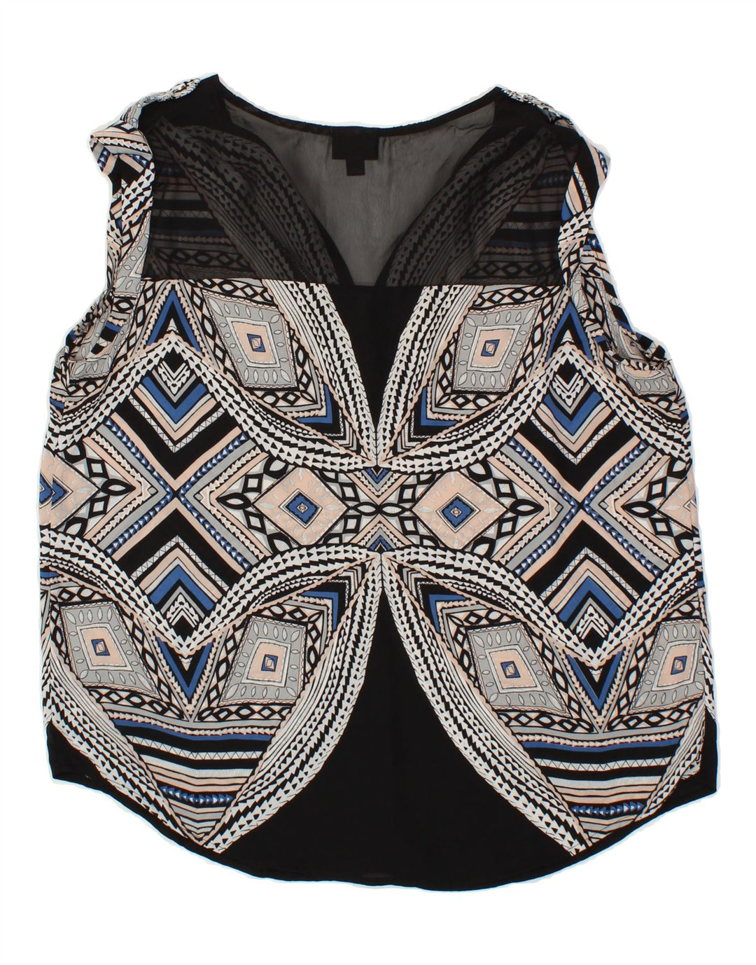 MOSSIMO Womens Sleeveless Blouse Top UK 18 XL Black Argyle/Diamond Vintage Mossimo and Second-Hand Mossimo from Messina Hembry 