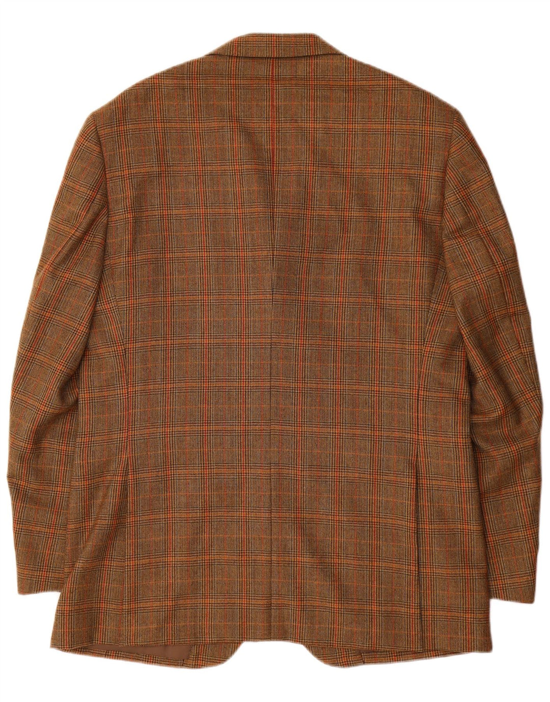 Giacca blazer vintage da uomo a 3 bottoni IT 52 XL lana a quadri marrone
