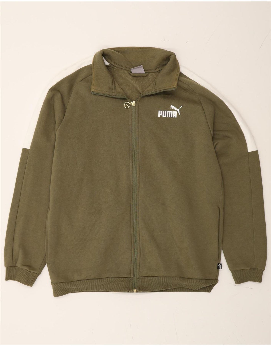 Giacca da ginnastica da uomo Puma, cotone color block medio kaki