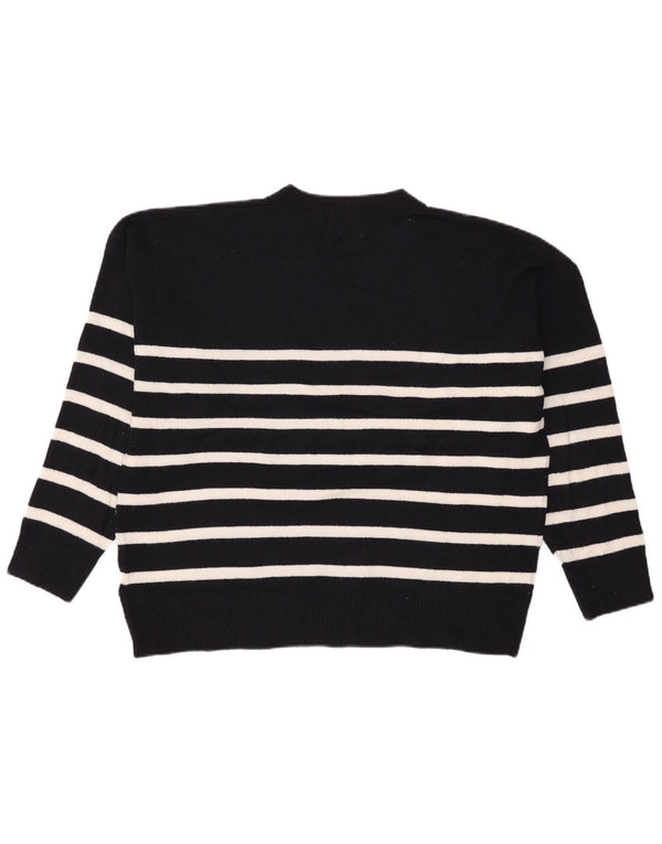 Maglione da donna Marks & Spencer con scollo a V UK 16 grandi righe nere