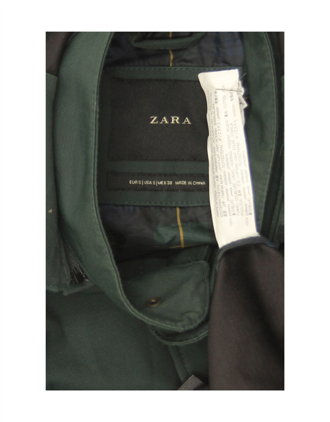 Giacca Parka con cappuccio da uomo Zara UK 36 piccola verde