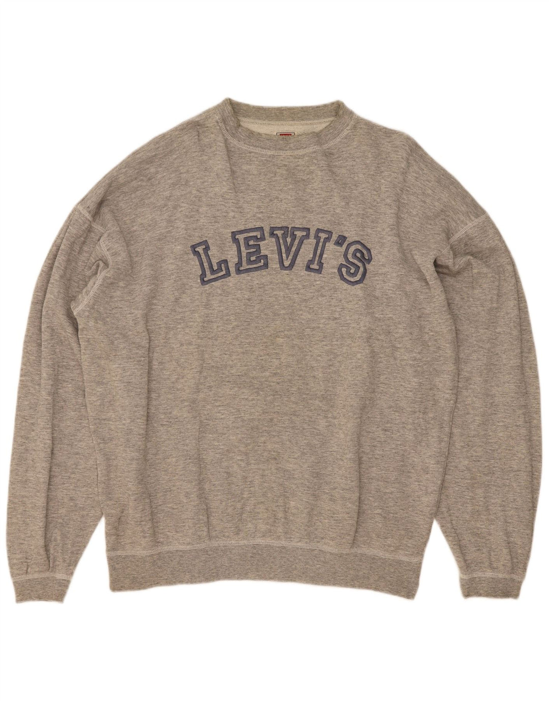 Felpa grafica da uomo Levi's, maglione XL, cotone chiazzato grigio