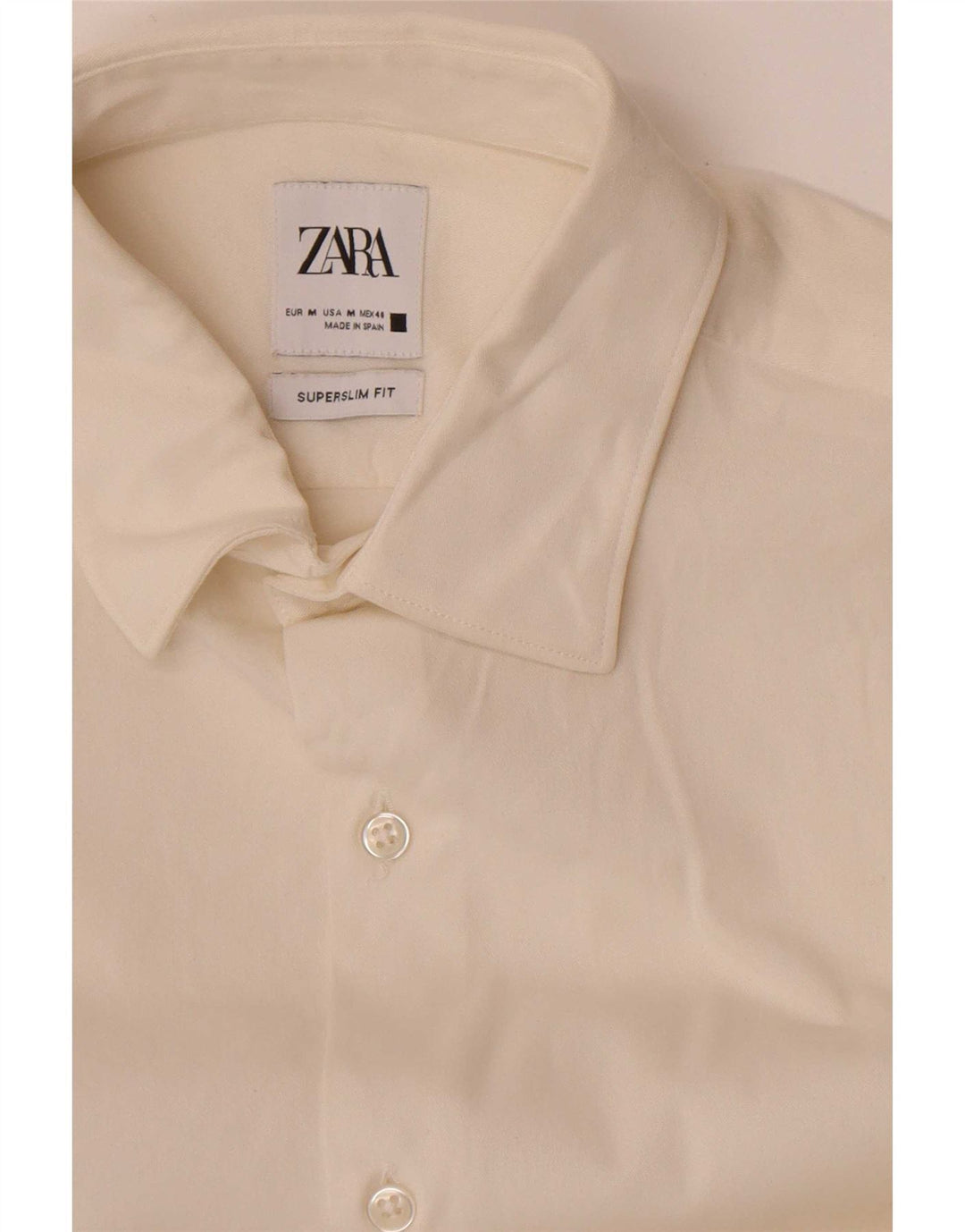 Camicia Zara da uomo super slim fit medio bianco sporco