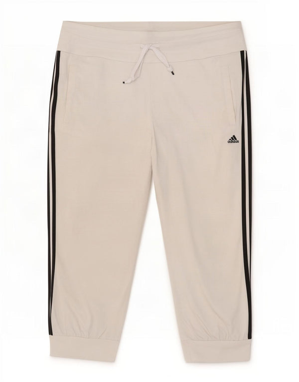 Pantaloni da tuta da donna Adidas Capri Joggers UK 16/18 Large Cotone bianco