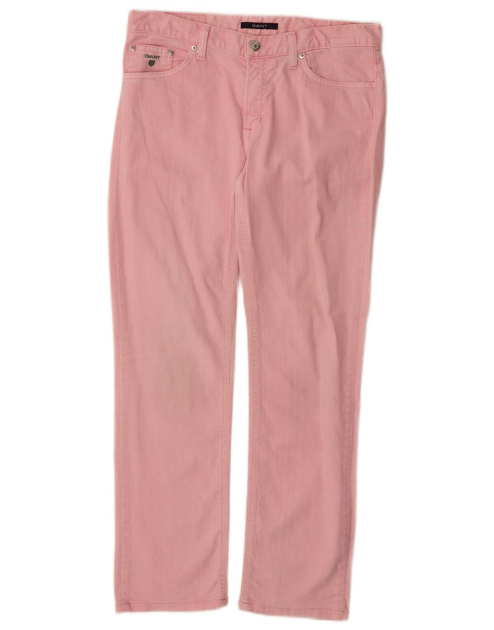 Pantaloni casual dritti vestibilità regolare da donna GANT Dawn W29 L32 cotone rosa
