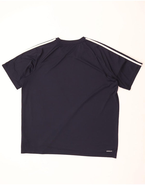 T-shirt Adidas Aeroready da uomo Top 2XL poliestere blu navy