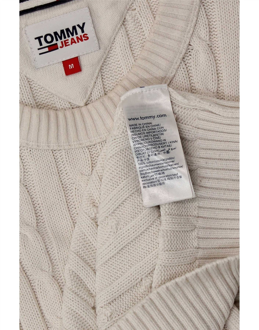 Maglione maglione girocollo da uomo Tommy Hilfiger cotone bianco medio