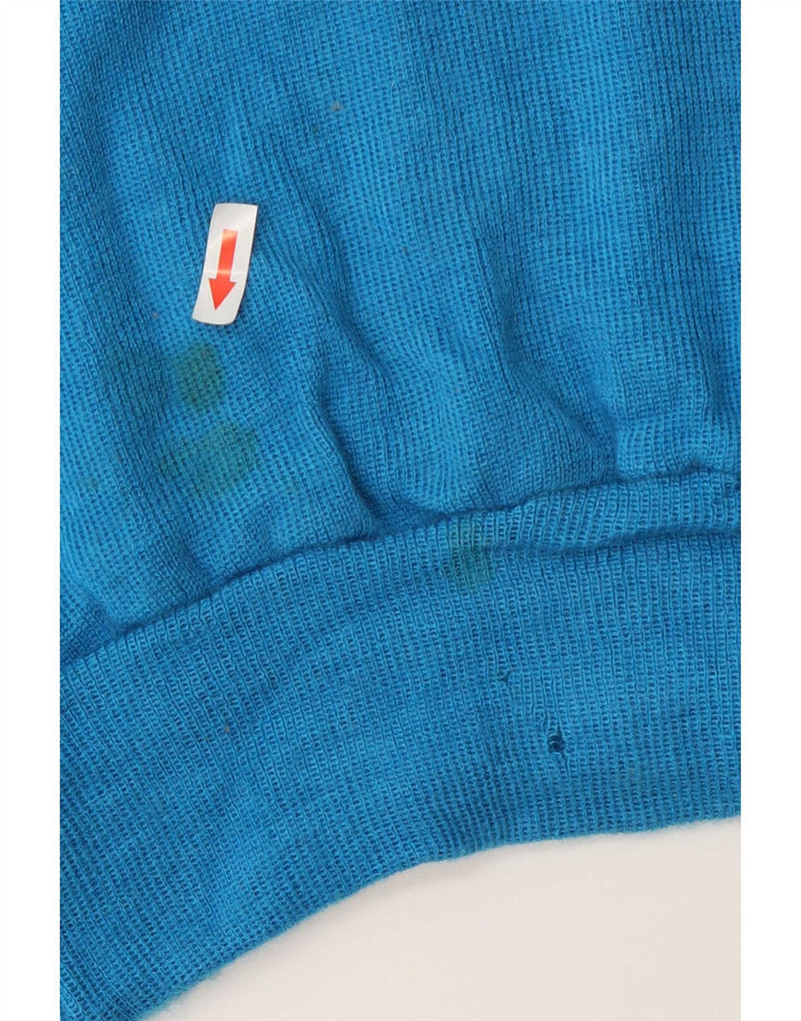 Maglione maglione vintage da donna con collo alto UK 14 Blu medio