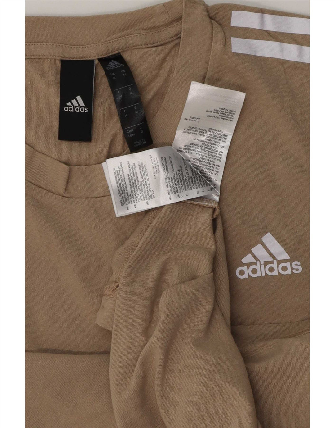 T-shirt da uomo Adidas Top in cotone beige medio
