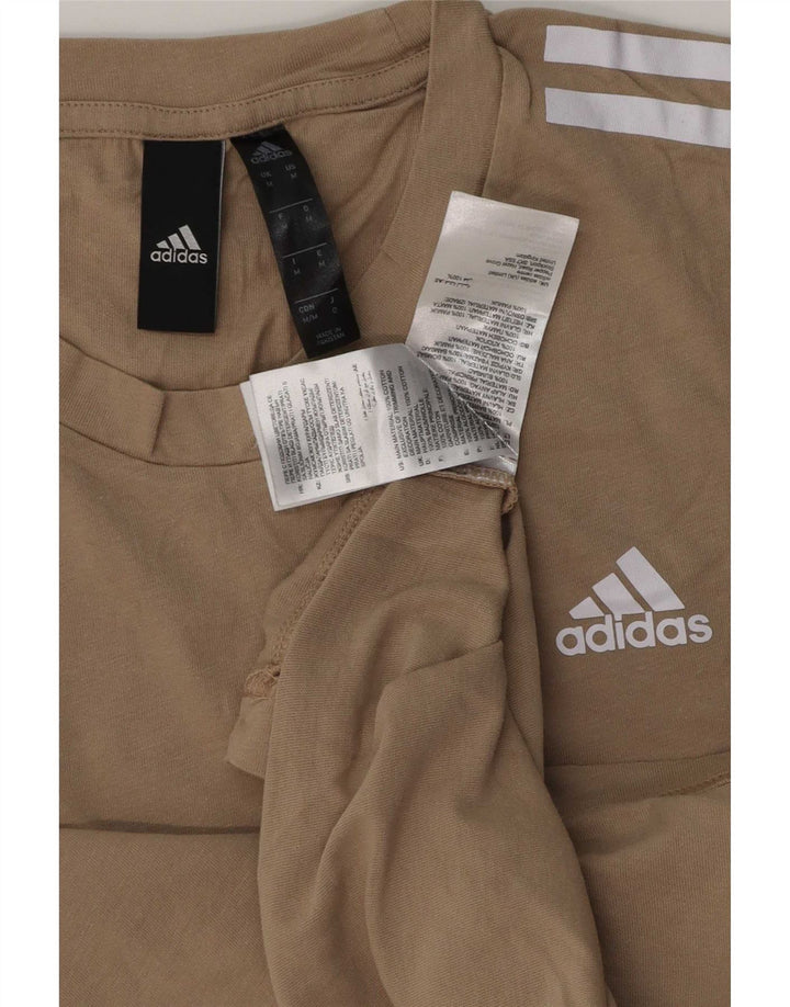 T-shirt da uomo Adidas Top in cotone beige medio