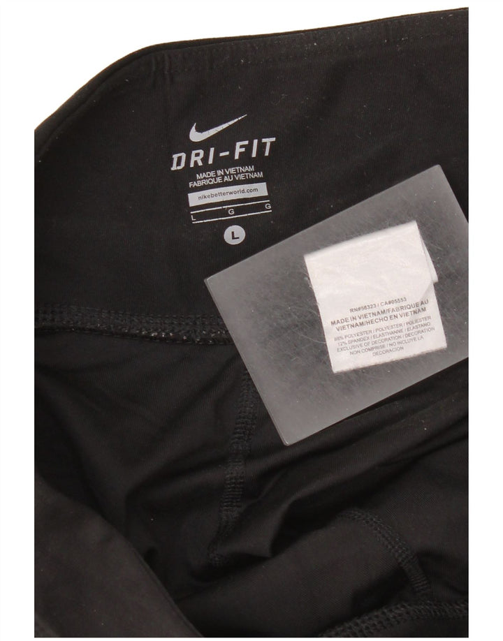 Pantaloncini sportivi Nike Dri Fit Bermuda da donna UK 16 Large Nero Poliestere