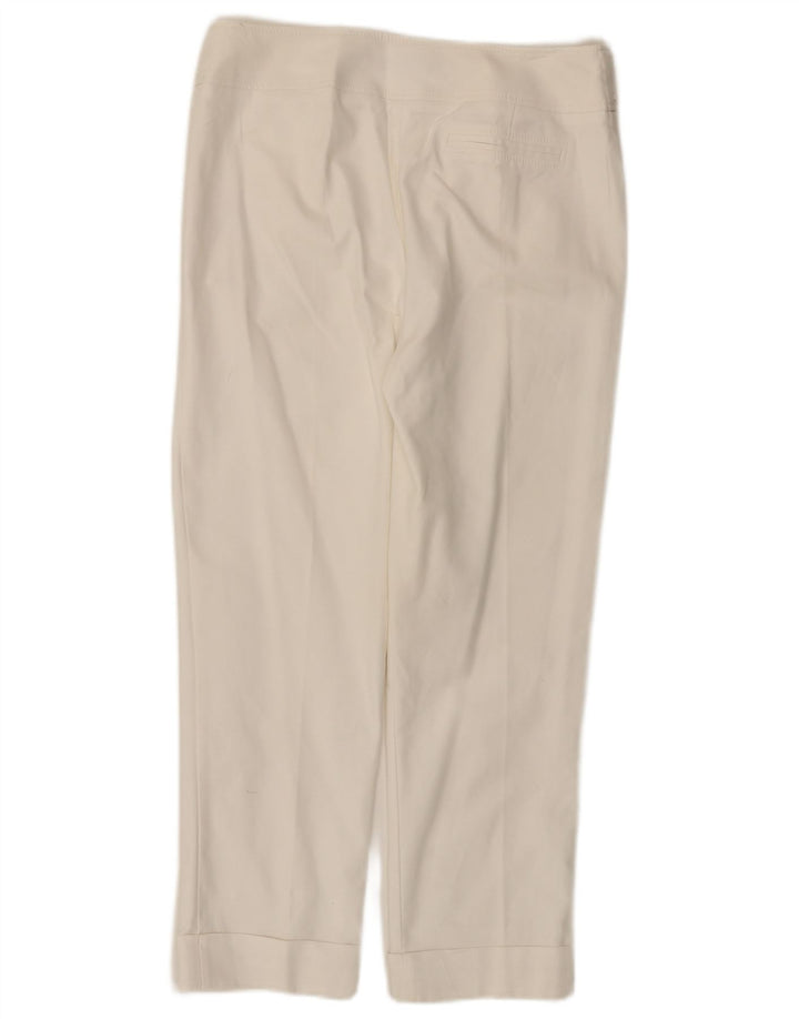 Pantaloni corti dritti da donna KAREN MILLEN UK 12 Medium W30 L24 Bianco