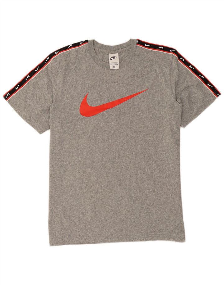 T-shirt grafica da uomo Nike Top Large in cotone color block grigio
