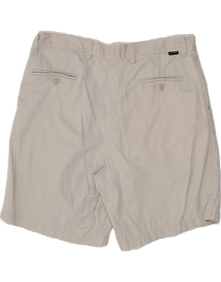 DOCKERS Mens Khakis Pegged Chino Shorts W38 XL Grey Cotton Vintage Dockers and Second-Hand Dockers from Messina Hembry 