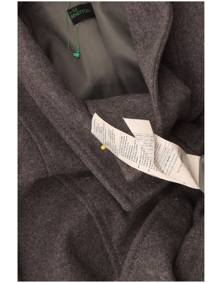 Cappotto Doppiopetto Donna Benetton IT 38 XS Grigio Lana