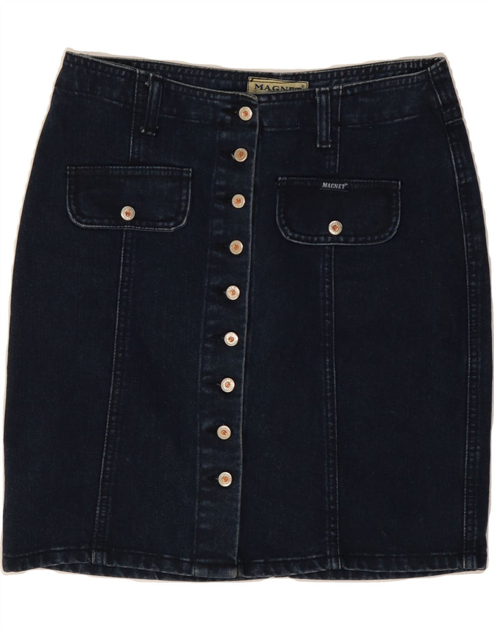 Gonna di jeans da donna VINTAGE IT 40 piccola W27 blu navy