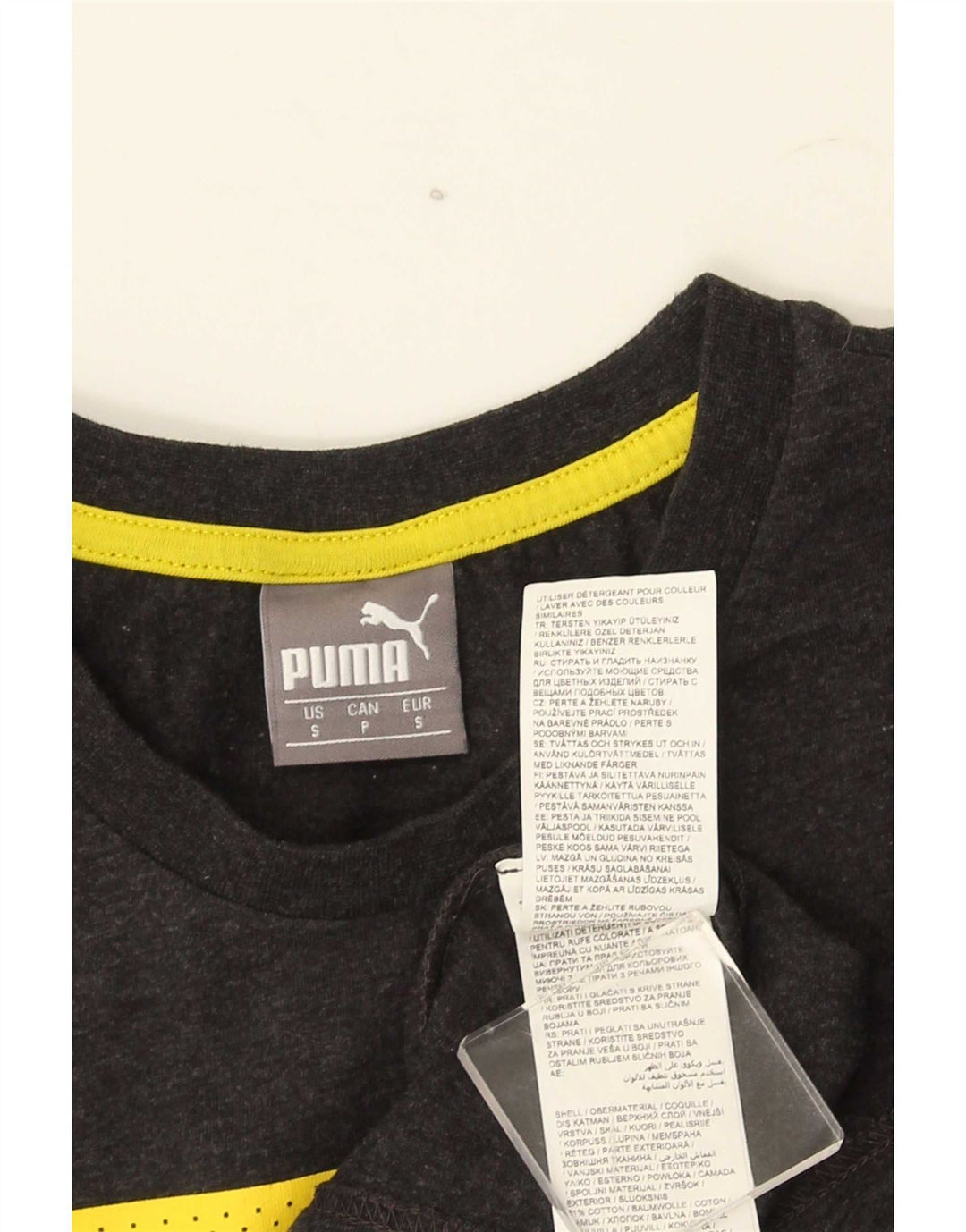 T-shirt grafica da uomo Puma Top Small in cotone grigio