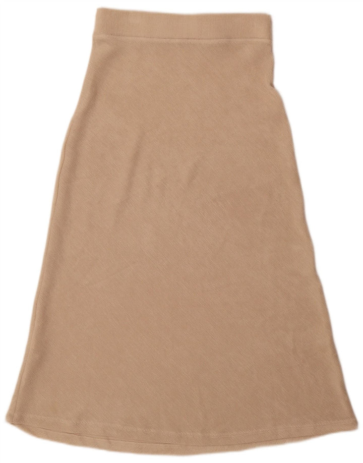 Gonna a trapezio a vita alta da donna Zara media W28 poliestere beige