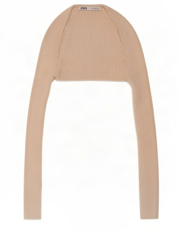 Top Bolero da donna Zara UK 8 piccolo in viscosa beige