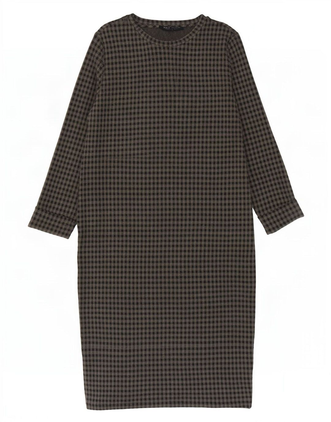 Abito a trapezio con maniche a 3/4 da donna Marks & Spencer UK 8 piccolo a quadretti neri