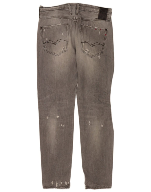 Replay Jeans skinny invecchiati da uomo W30 L32 in cotone grigio