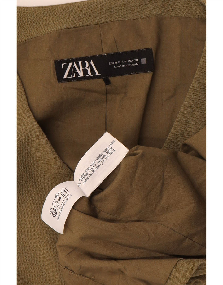 Gilet Zara da donna UK 14 cotone kaki medio