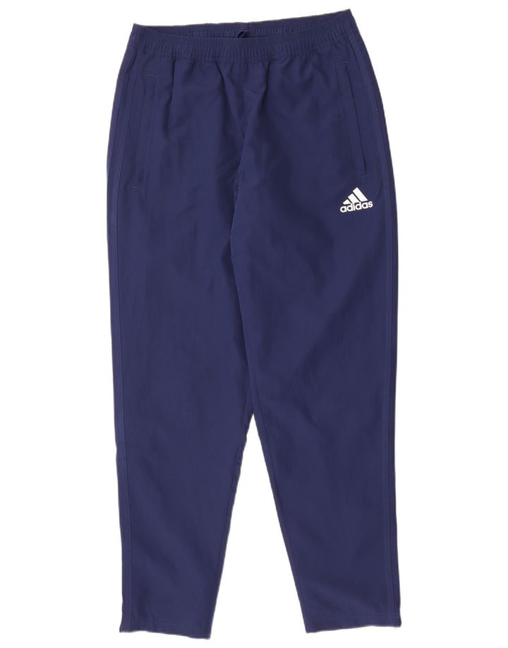 Pantaloni da tuta Adidas Climalite da uomo medi in poliestere blu navy