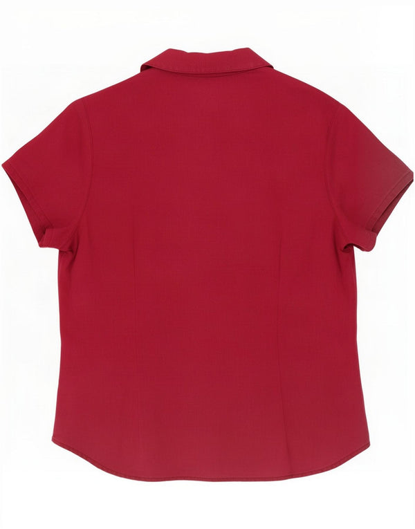 Eddie Bauer Camicia a maniche corte da donna UK 14 Lino rosa medio