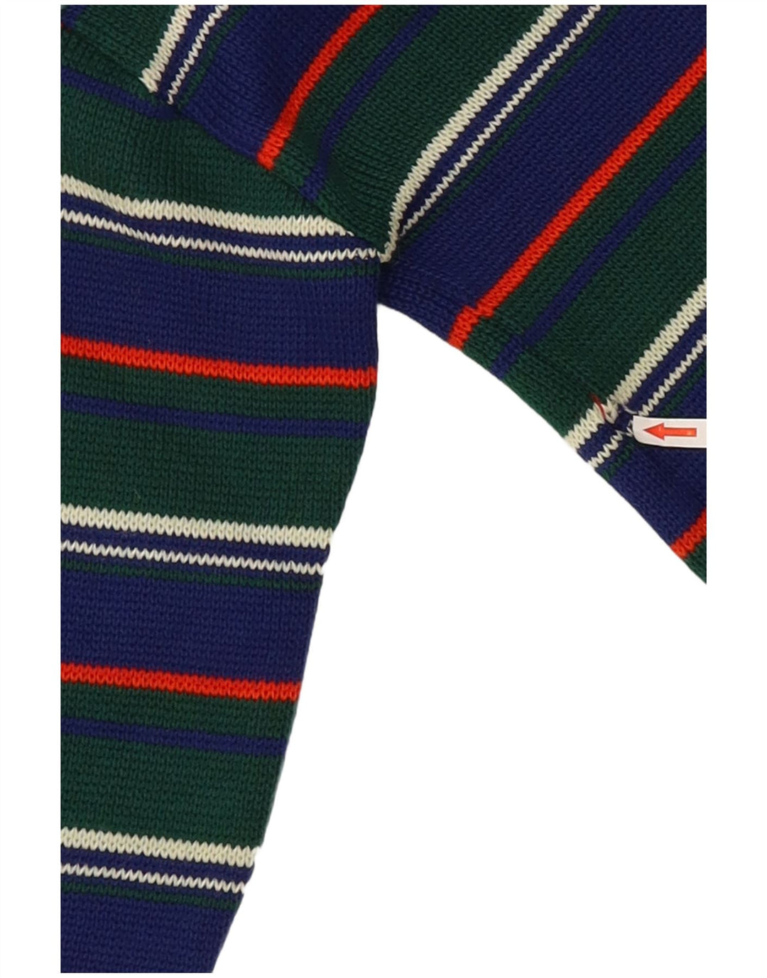 Maglione vintage da donna con collo alto e collo alto IT 42 a righe verde medio