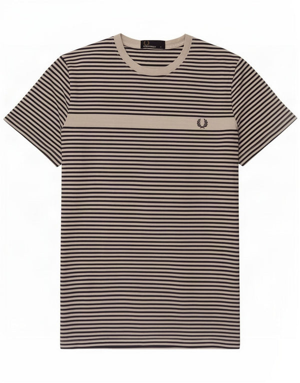 T-shirt da uomo Fred Perry Top piccolo in cotone gessato bianco