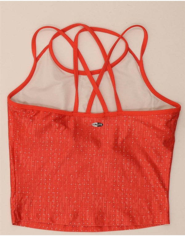 Canottiera corta da donna Adidas UK 8 piccoli quadri rossi