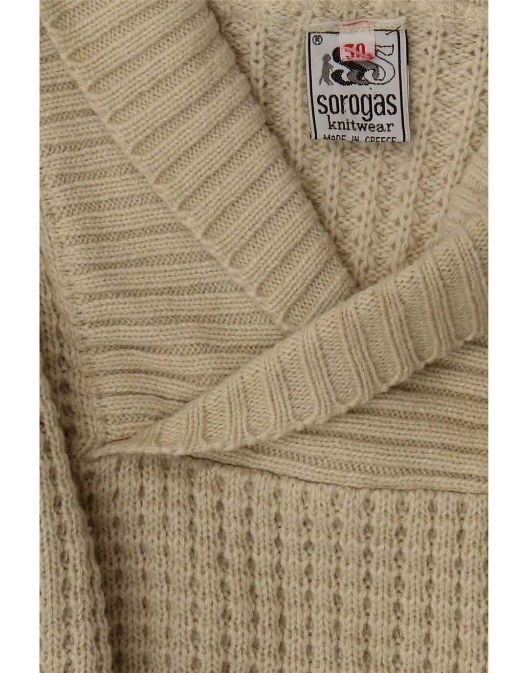 Maglione da uomo con collo a scialle Sorogas IT 50 Large Beige