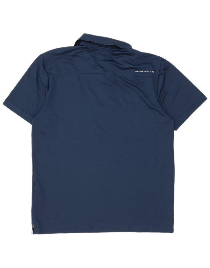 Polo Under Armour da uomo Heat Gear, grande, in poliestere blu navy