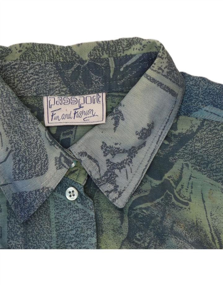 Camicia a maniche corte da uomo Passport Small in viscosa geometrica blu