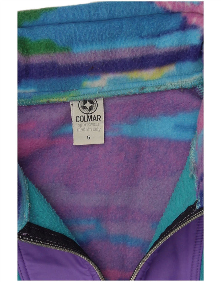 Maglione in pile da uomo Colmar con zip e collo XL in poliestere color block multicolore