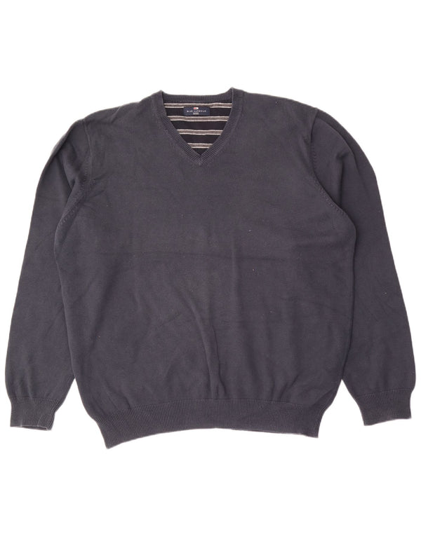 Maglione da uomo Marks & Spencer Blue Harbour con scollo a V grande blu navy