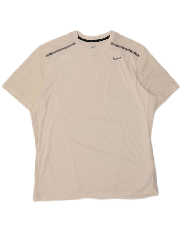 T-shirt da uomo Nike Dri Fit Top XL poliestere bianco