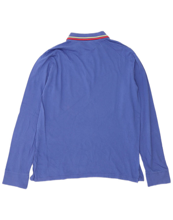 Polo Diadora Uomo Manica Lunga Large Viola a Righe in Cotone