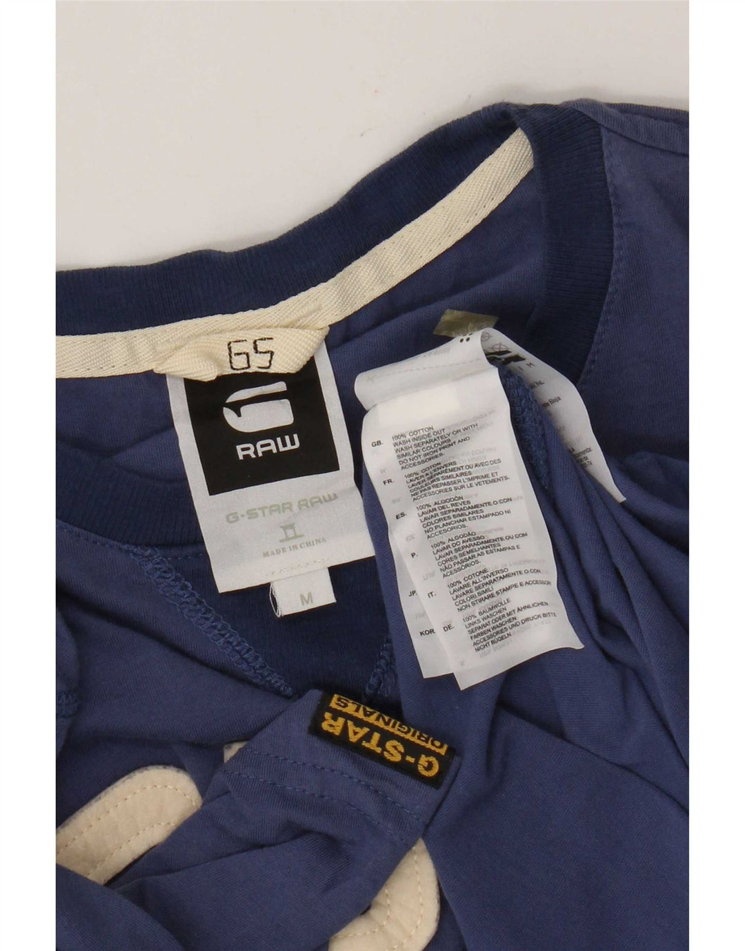 T-shirt grafica da uomo G-Star Top in cotone blu navy medio