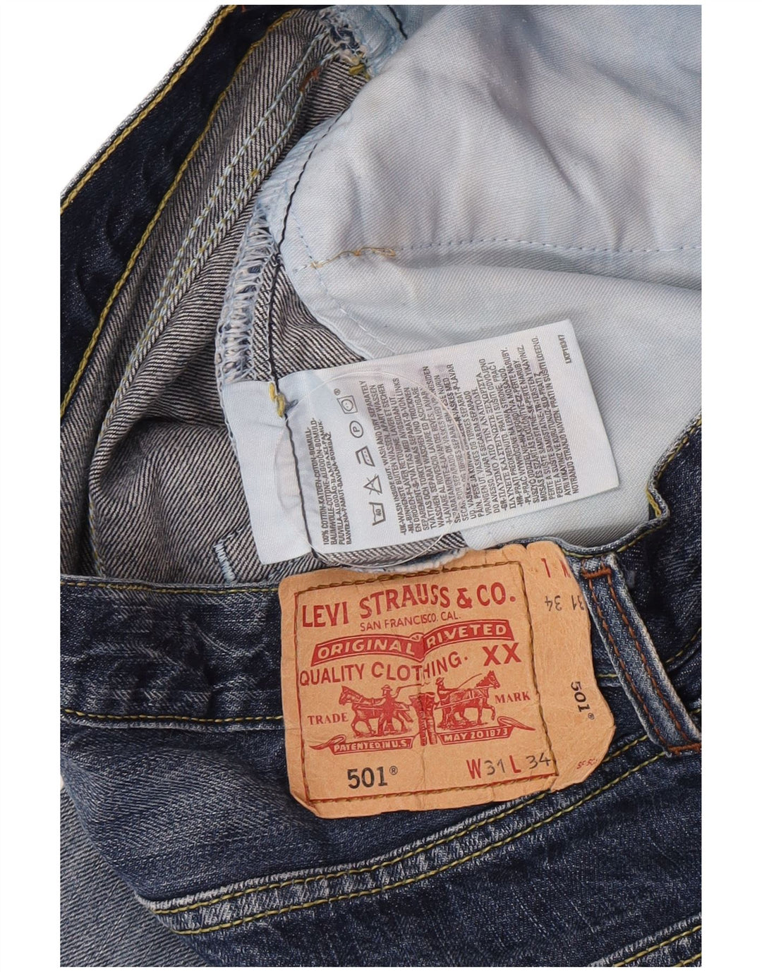 Levi's Uomo 501 Jeans dritti W31 L30 Cotone Blu