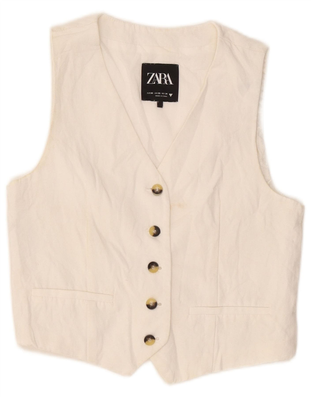 Gilet Zara da donna UK 6 XS bianco