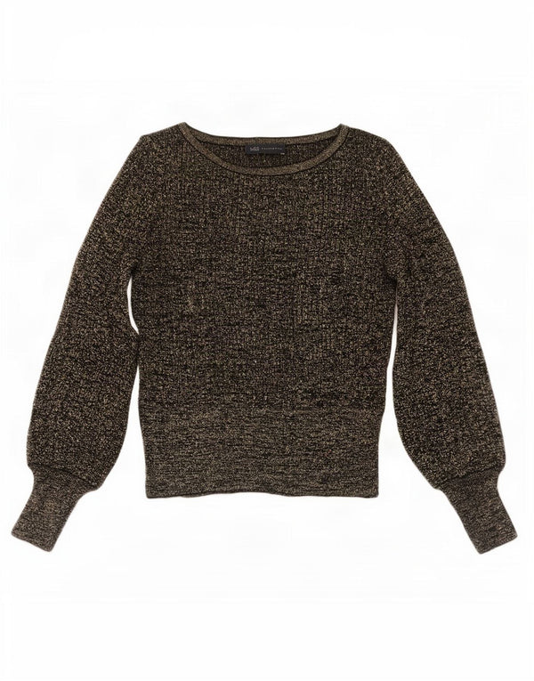 Marks & Spencer Womens Boat Neck Jumper Sweater UK 12 Medium Black Viscose