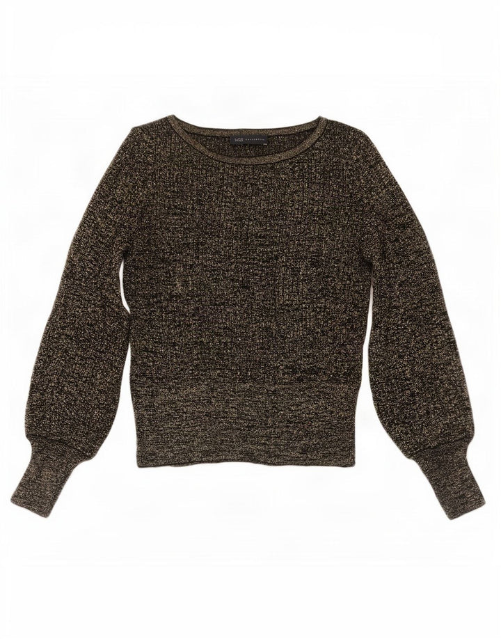 Maglione da donna Marks & Spencer con scollo a barca UK 12 Viscosa nera media