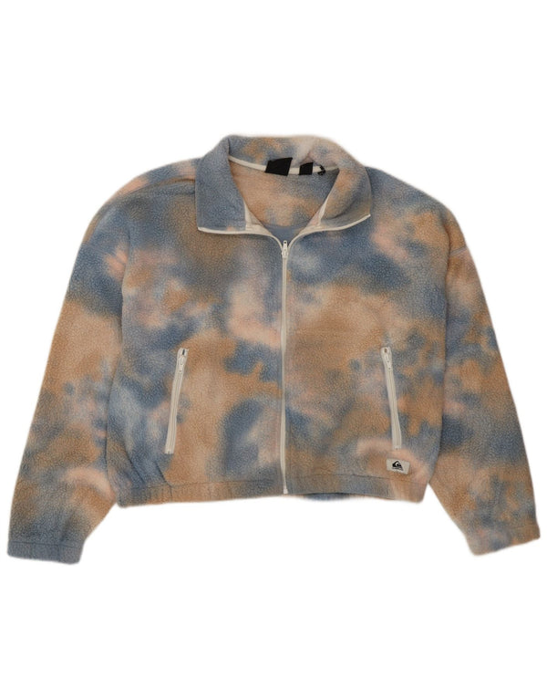 Giacca in pile oversize corta da donna Quiksilver UK 16 Large Blue Tie Dye