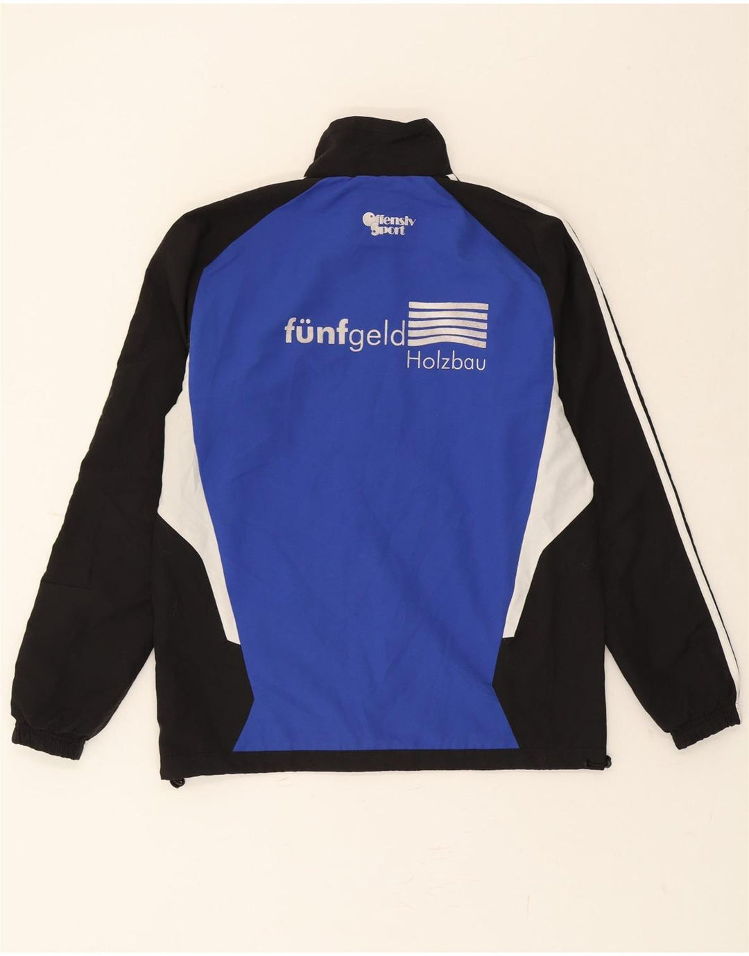 ADIDAS Mens Graphic Tracksuit Top Jacket UK 38/40 Medium Blue Colourblock Vintage Adidas and Second-Hand Adidas from Messina Hembry 