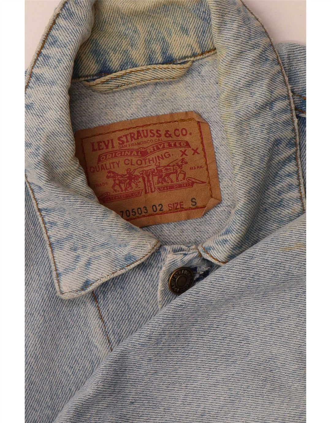 Giacca di jeans da uomo Levi's UK 36 piccola in cotone blu